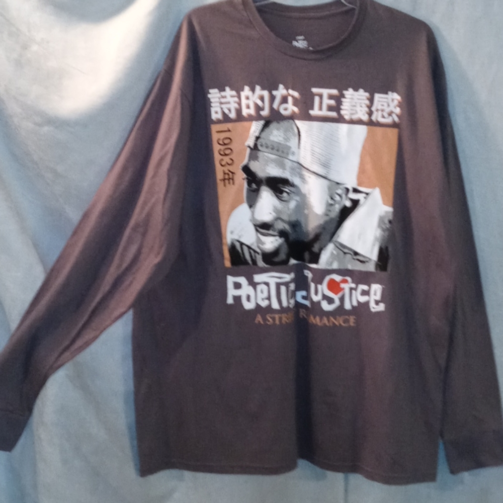 Philco Poetic Justice Tupac gray graphic tee shirt